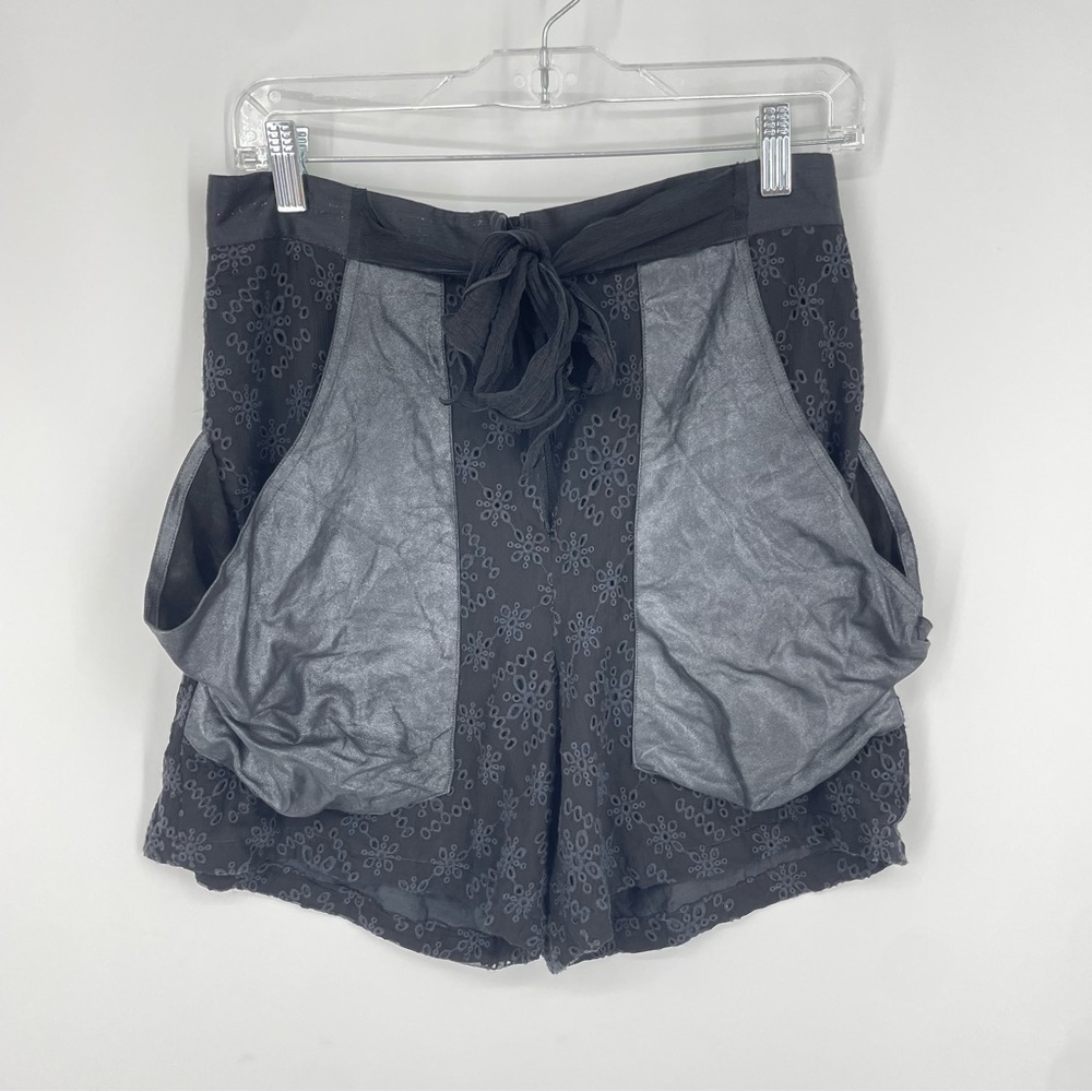 Sachin + Babi leather and silk eyelet shorts Sz‎ 8